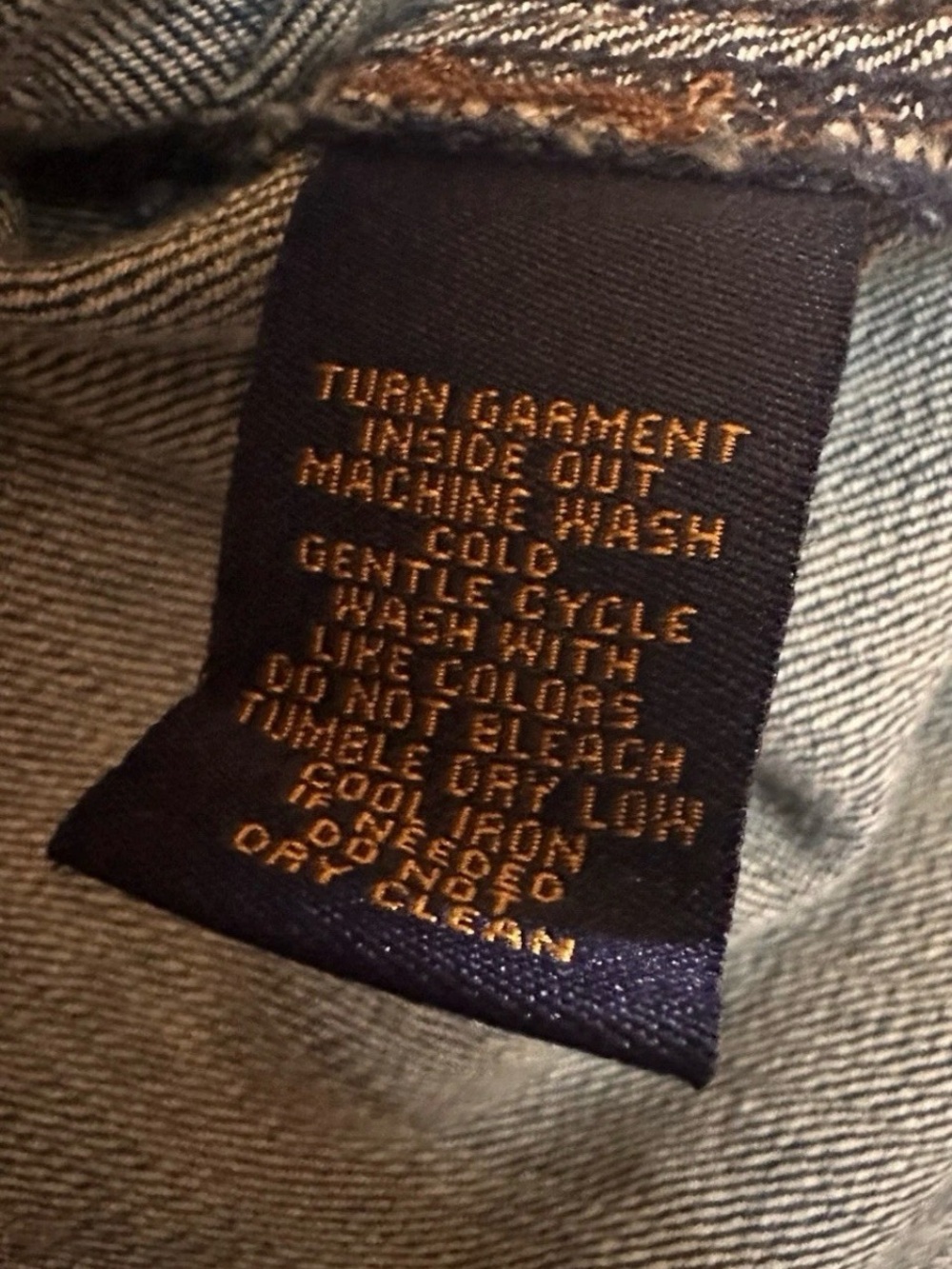 LRL Lauren Ralph Lauren Dark Blue Denim Vest with Gold-Tone Buttons - Picture 4 of 7
